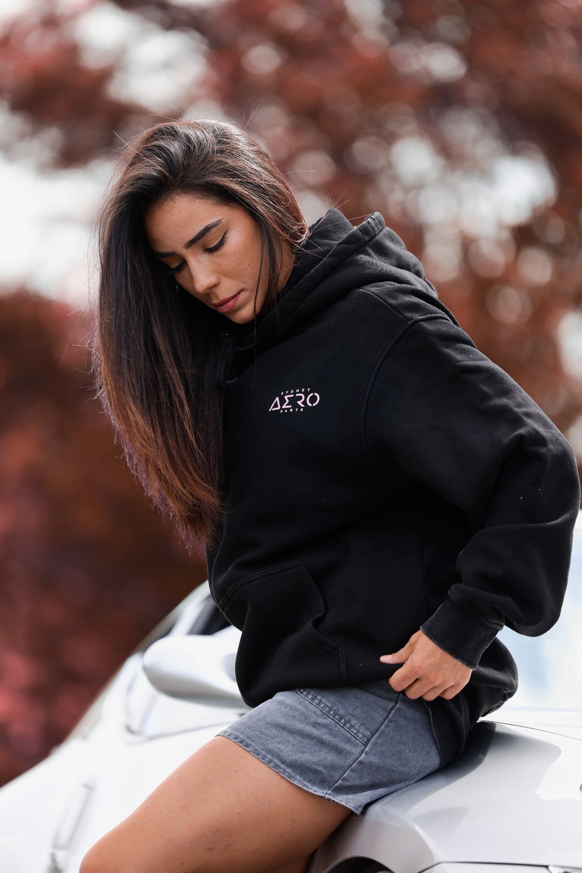 The Origins Hoodie, black heavyweight hoodie with R32 GT-R rear graphic (view 3)